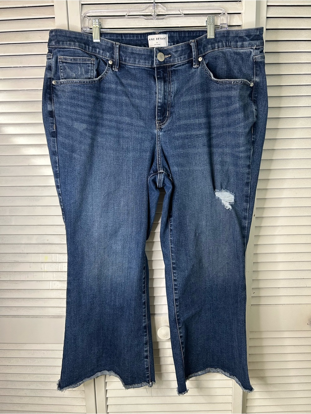 Lane Bryant Straight-Leg  Blue Distressed Jeans Size 22